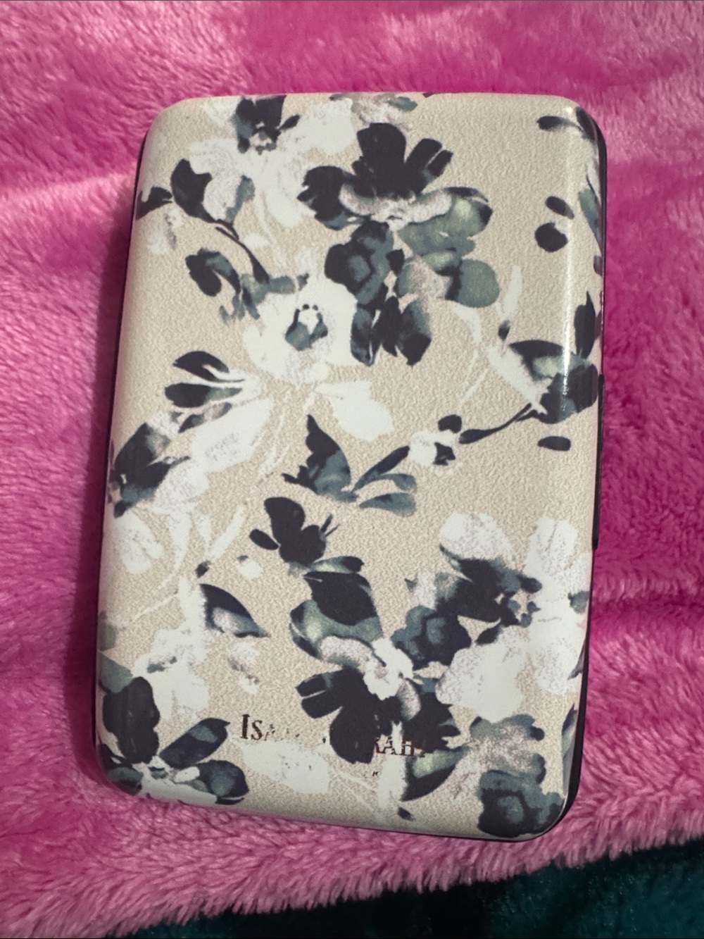 Floral Compact Case in Cream and Black